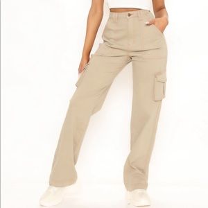 Won't Be Knocked Down Cargo Boyfriend Jeans - Khaki